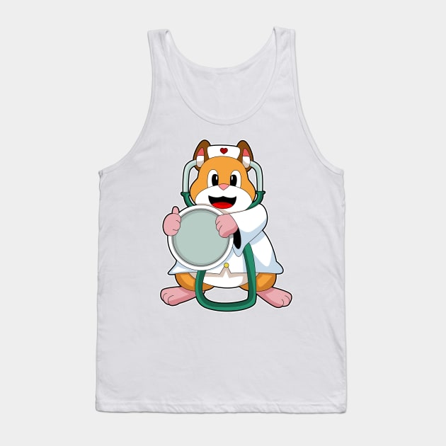 Hamster as Doctor with Stethoscope Tank Top by Markus Schnabel